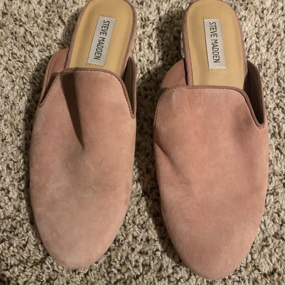 Steve Madden Suede Pearl Slip Ons